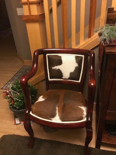 Reupholstered antique chair
